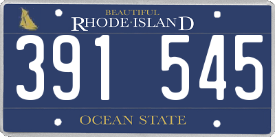 RI license plate 391545