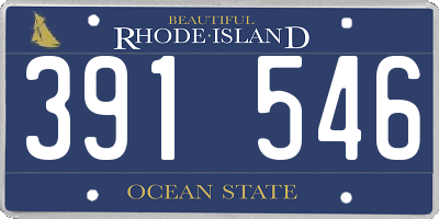 RI license plate 391546