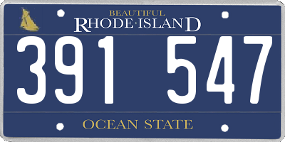 RI license plate 391547