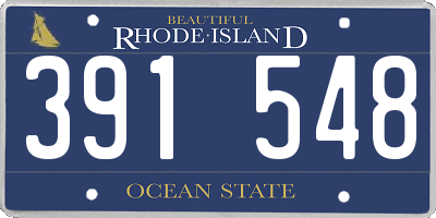 RI license plate 391548