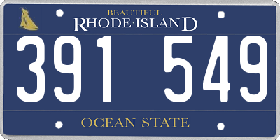 RI license plate 391549
