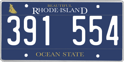 RI license plate 391554