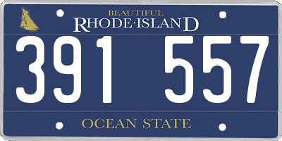 RI license plate 391557