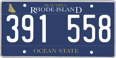 RI license plate 391558