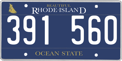 RI license plate 391560