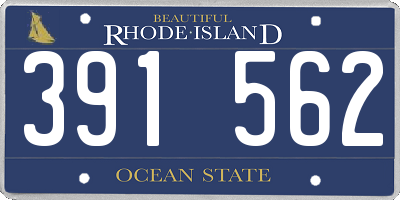 RI license plate 391562