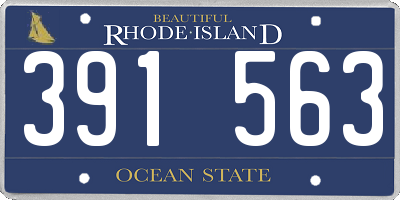 RI license plate 391563