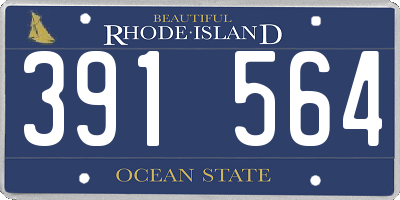 RI license plate 391564