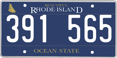 RI license plate 391565