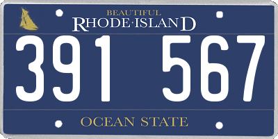 RI license plate 391567