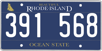 RI license plate 391568