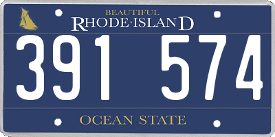 RI license plate 391574