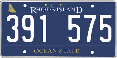 RI license plate 391575