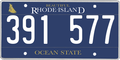 RI license plate 391577