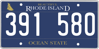 RI license plate 391580