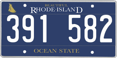 RI license plate 391582