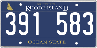 RI license plate 391583
