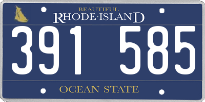 RI license plate 391585