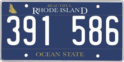 RI license plate 391586