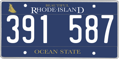 RI license plate 391587