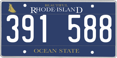 RI license plate 391588