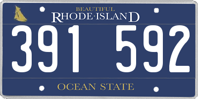 RI license plate 391592