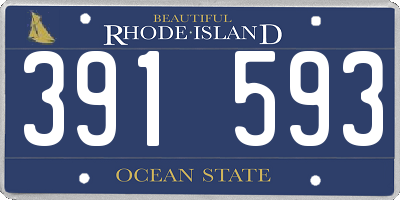 RI license plate 391593