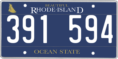 RI license plate 391594