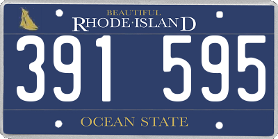 RI license plate 391595