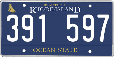 RI license plate 391597