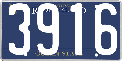 RI license plate 3916