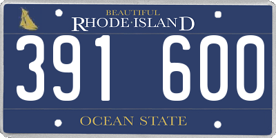 RI license plate 391600
