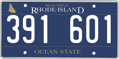 RI license plate 391601