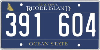 RI license plate 391604