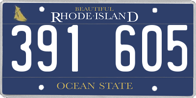RI license plate 391605