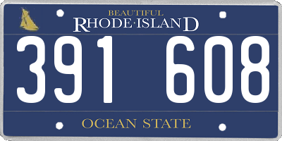 RI license plate 391608