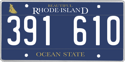 RI license plate 391610