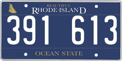 RI license plate 391613