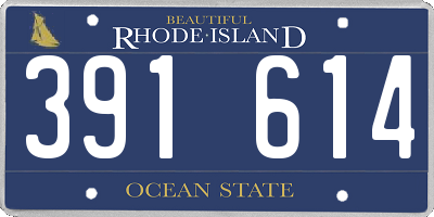 RI license plate 391614