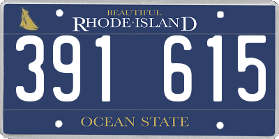 RI license plate 391615