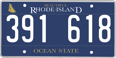 RI license plate 391618