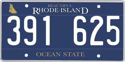 RI license plate 391625