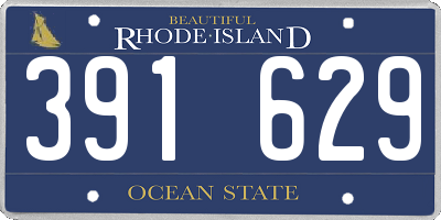 RI license plate 391629