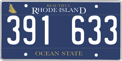 RI license plate 391633