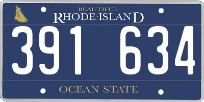RI license plate 391634