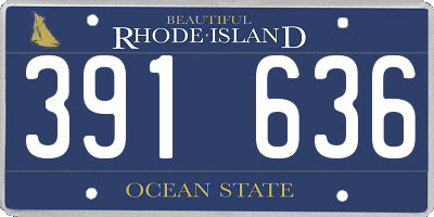 RI license plate 391636