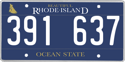 RI license plate 391637