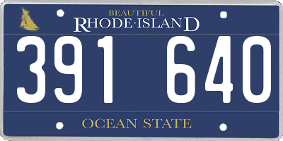 RI license plate 391640