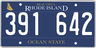 RI license plate 391642
