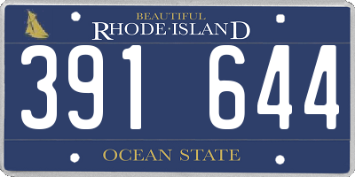 RI license plate 391644